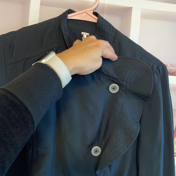 Free People Black Cropped Asymmetrical Jacket, Size 2 - Picture 3 of 9